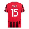 Conjunto (Camiseta+Pantalón Corto) AC Milan Jovic 15 Primera Equipación 2024-25 - Niño